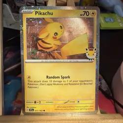 Pikachu 051/162 SWIRL/STAMPED Pokemon Day 30th Anniversary Pokemon TCG MINT - Image 1