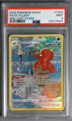 2022 Pokemon Sword & Shield #TG03 FA/Octillery Brilliant Stars PSA 9 - Image 1