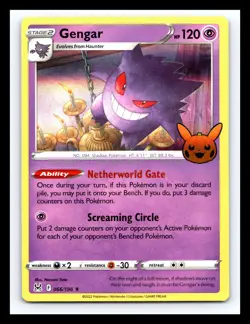 💥 2022 Pokemon GENGAR #066/196 Trick or Trade BOOster (2023) Holo Rare - Image 1