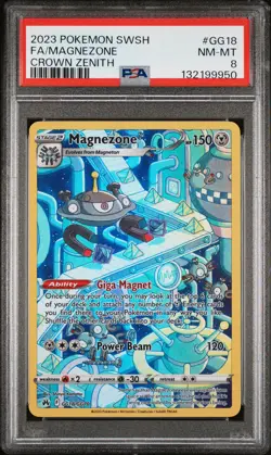 2023 POKEMON SWORD & SHIELD CROWN ZENITH #GG18 FULL ART/MAGNEZONE PSA 8 - Image 1