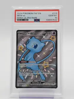 MEW EX 2024 POKEMON PALDEAN FATES SHINY ULTRA RARE #216 FULL ART PSA 10 Q6679 - Image 1