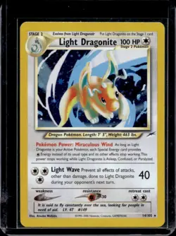 2002 Pokemon Neo Destiny Light Dragonite Holo #14/105 - Image 1