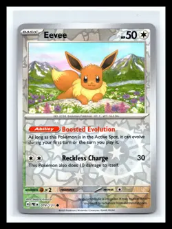 EEVEE # 074/131 REVERSE HOLO TCG Pokemon 2025 Prismatic Evolutions - Image 1