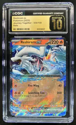 2025 Pokemon Journey Together Reshiram ex PRISTINE #030/159 CGC 10 - Image 1