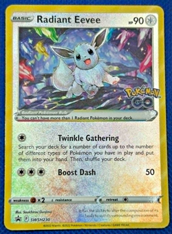 Pokemon TCG Radiant Eevee SWSH230 Promo Shiny Holo Rare Pokemon Go - Image 1
