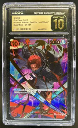 2025 One Piece Shanks Promo Super Rare SP Version #OP06-007 CGC 10 Pristine - Image 1