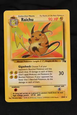 Raichu 29/62 MP Fossil Regular Rare Unlimited Pokemon TCG Card - Image 1