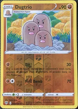 Dugtrio 085/189 Swsh03: Darkness Ablaze Reverse Holo - Pokemon Card - Image 1