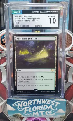 Graded MTG Card - CGC Gem Mint 10 - Modern Horizons - Nurturing Peatland - Image 1