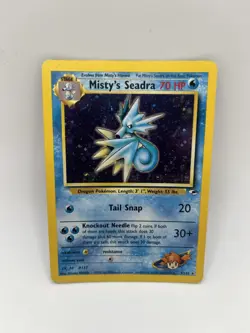 Pokemon Card - Gym Heroes Misty's Seadra 9/132 PRERELEASE STAMP Holo Rare Promo - Image 1
