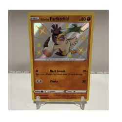 Pokemon TCG Galarian Farfetch'd SV063/SV122 Shining Fates Shiny Holo Rare - Image 1