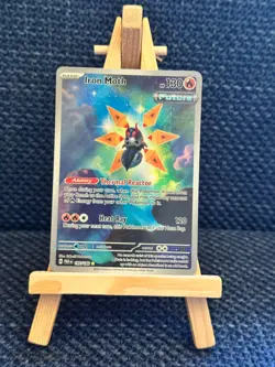 Pokemon Iron Moth 187/182 Illustration Rare SV04: Paradox Rift NM - Image 1