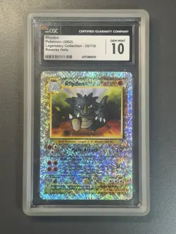 Pokemon TCG Rhydon 35/110 Legendary Collection Reverse Holo Rare CGC 10 - Image 1