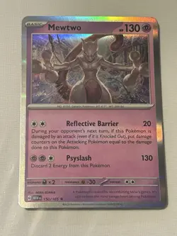 Pokemon TCG Mewtwo 150/165 Scarlet & Violet 151 Holo Rare - Image 1