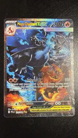 Pokemon Mega Charizard X ex 125/094 Phantasmal Flames Full Art Holo 2025 - Image 2