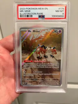 PSA 8 NM-MT Mr. Mime 151 English Illustration Rare Full Art Holo Pokemon 179/165 - Image 1