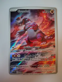 Pokemon TCG Groudon Illustration Rare Holo 199/182 SV04 Paradox Rift HP 130 - Image 1