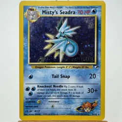 Misty’s Seadra - 9/132 - PreRelease - Gym Heroes - Holo Rare - Pokemon - Played - Image 1
