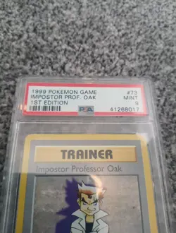 Pokemon TCG Imposter Professor Oak Base Set 73/102 1st Edition Shadowless PSA 9 - Image 2