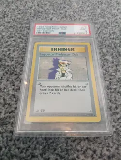 Pokemon TCG Imposter Professor Oak Base Set 73/102 1st Edition Shadowless PSA 9 - Image 3