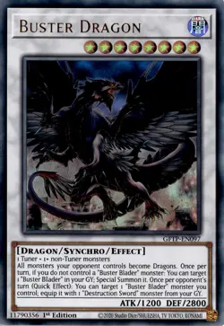 Buster Dragon Synchro/Effect Monster 1st Edition Ghosts From the Past Yugioh - Image 1