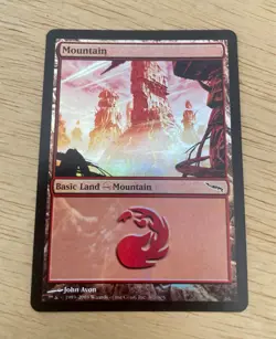 VTG MTG Magic The Gathering Card Mountain Basic Land Foil John Avon #302/306 Red - Image 1