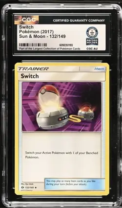 CGC GUINNESS WORLD RECORD 1 OF 1 Switch Pokemon (2017) Sun & Moon - 132/149 - Image 1