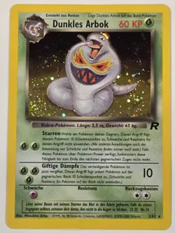 Pokemon German Dunkles Arbok 2/82 Team Rocket Holo Vintage WOTC - SWIRL 🌀 - Image 1