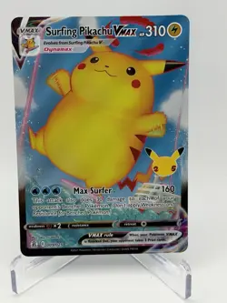 Pokemon Surfing Pikachu VMAX Ultra Rare Holo Full Art Celebrations 009/025 310HP - Image 3