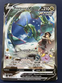 RAYQUAZA V FULL ALT ART 2021 POKEMON EVOLVING SKIES #194/203 W A Small Ding MP - Image 2