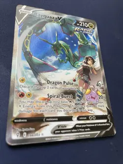 RAYQUAZA V FULL ALT ART 2021 POKEMON EVOLVING SKIES #194/203 W A Small Ding MP - Image 3