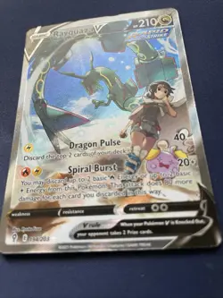 RAYQUAZA V FULL ALT ART 2021 POKEMON EVOLVING SKIES #194/203 W A Small Ding MP - Image 4