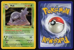 Muk 13/62 Unlimited Holo Rare Fossil Pokemon LP - Image 3
