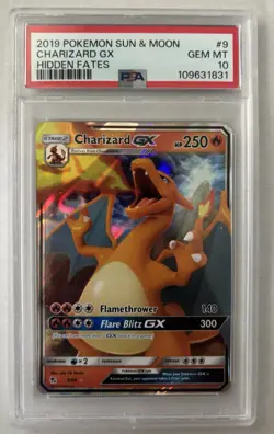 2019 Pokemon SM Hidden Fates Charizard GX #9/68 PSA 10 GEM MINT - Image 1