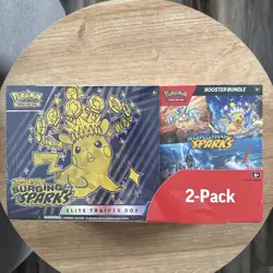 Pokemon TCG Surging Sparks ETB + Booster Bundle Costco 2-Pack Sealed - Image 1