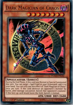 Yugioh Dark Magician of Chaos YGLD-ENC02 1st Edition Ultra Rare NM - Image 1