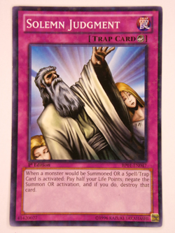YUGIOH / SOLEMN JUDGMENT / BP01-EN047 / (STARFOIL) (LP-MP) - Image 1