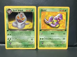 DARK ARBOK + EKANS [LP/NM] 1ST EDITION VINTAGE POKEMON CARDS WOTC - Image 1