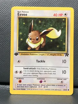 EEVEE 1ST EDITION - TEAM ROCKET - [NM/LP] VINTAGE POKEMON CARD WOTC #55 - Image 1