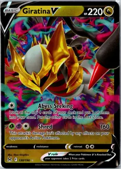 Pokemon Card - Giratina V 130/196 Ultra Rare Holo SWSH11: Lost Origin NM - Image 1
