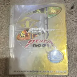 Pokemon Card Neo Binder 9-Pocket Gold Blue Bayleef Chikorita Meganium Cyndaquil - Image 1