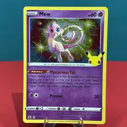 Mew Holo Rare Celebrations 011/025 New TCG Card Sword & Shield Foil 2021 TCG - Image 1