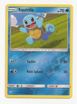 Squirtle 23/181 Reverse Holo Sun & Moon Team Up Set Pokemon Card 2019 LP - Image 1