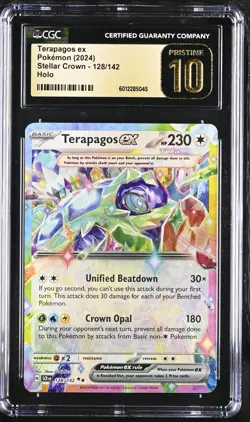 CGC PRISTINE 10 Terapagos ex 128/142 Stellar Crown Pokemon Card LOW POP 1 of 22 - Image 1