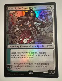 MTG Magic the Gathering Secret Lair Stained Glass Foil Huatli the Sun's Heart - Image 1