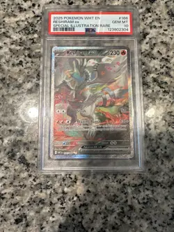 2025 POKEMON WHT EN-WHITE FLARE SPECIAL ILLUSTRATION RARE RESHIRAM EX PSA 10 - Image 1