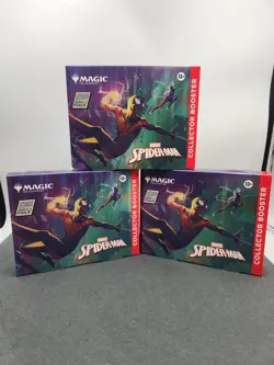 3x Magic The Gathering Marvel’s Spider-Man Collector Booster Omega NEW SEALED - Image 1