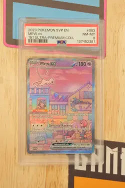 2023 POKEMON SVP EN-SV BLACK STAR PROMO 151 ULTRA-PREM COLL #053 MEW EX PSA 8 - Image 1