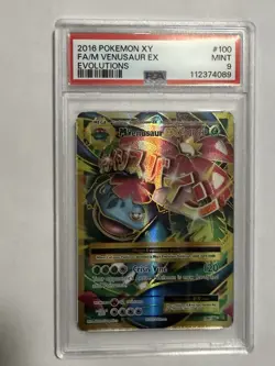 2016 POKEMON XY EVOLUTIONS #100 FULL ART/M VENUSAUR EX PSA 9 - Image 1