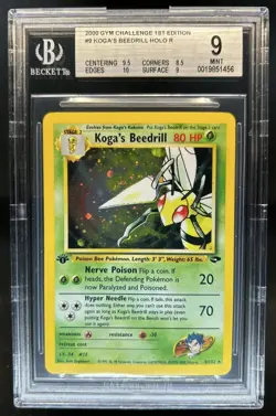 2000 Pokemon Gym Challenge 1st Edition Koga's Beedrill Holo Rare #9/132 BGS 9 - Image 1